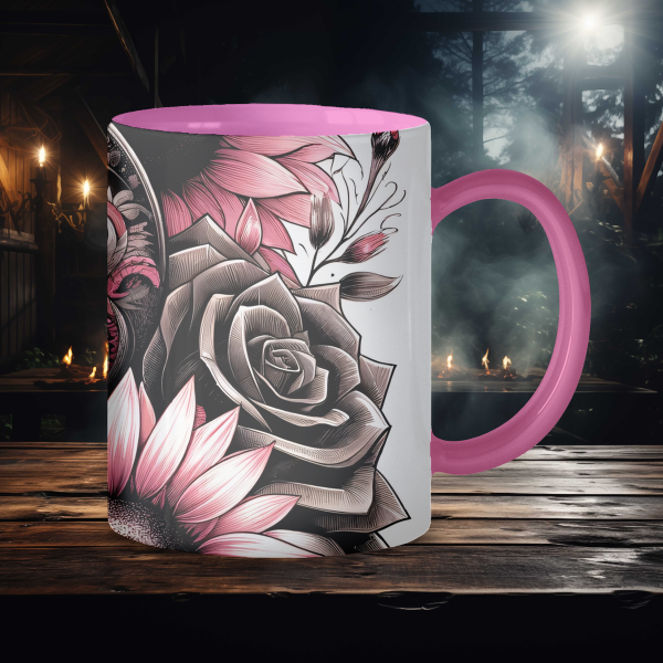 Eternal Bloom: Skull & Flowers Mug ☠️🌸☕