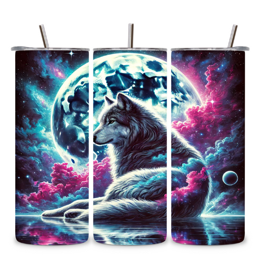 Cosmic Wolf Tumbler