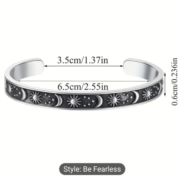 Courage’s Call: “Be Fearless” Stainless Steel Cuff Bracelet