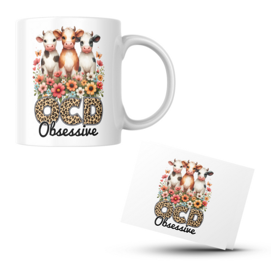 Cow - OCD Obsessive Coffee Cup and Coaster Set
