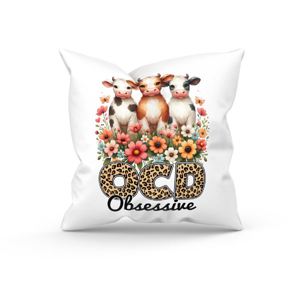 Cow - OCD Obsessive Throw Pillow