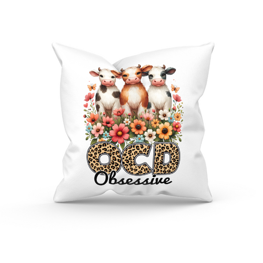Cow - OCD Obsessive Throw Pillow