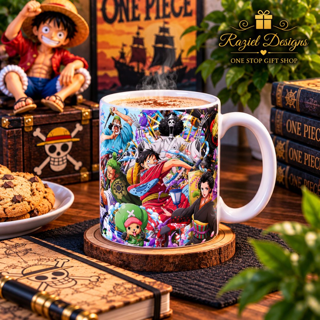 One Piece Themed Printed Coffee Cup