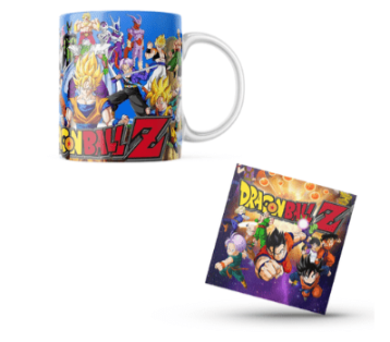 Dragon Ball Z Themed Printed Coffee Cup and Coaster Set