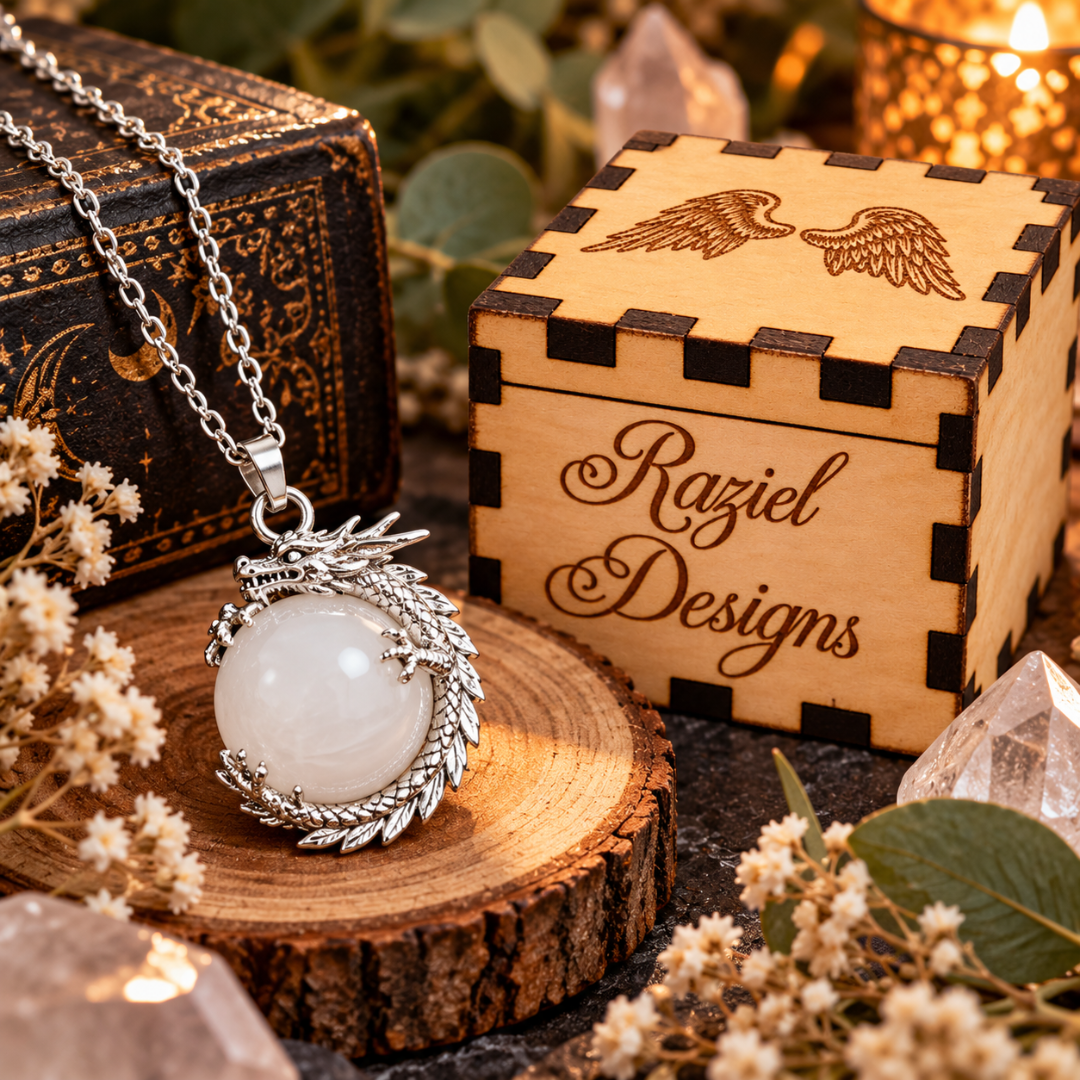 Clear Quartz Crystal Dragon Pendant Necklace