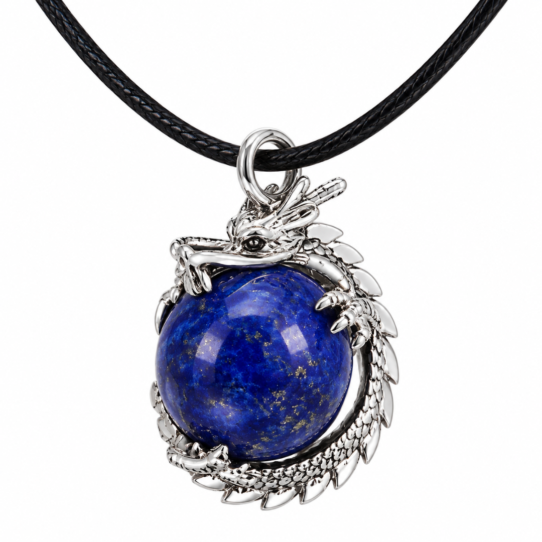 Lapis Lazuli Dragon Pendant Necklace
