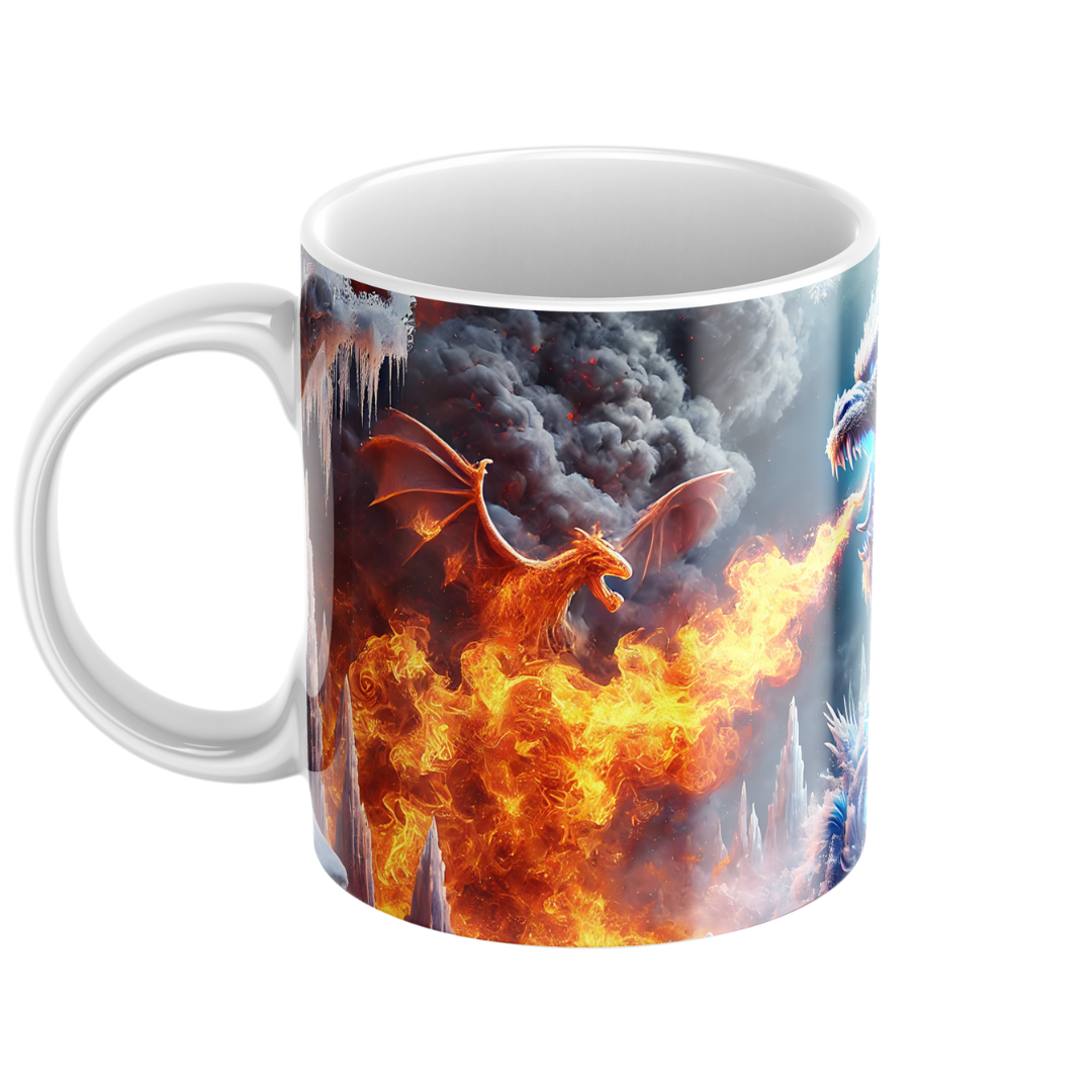 Dragons of Ice & Fire – Elemental Battle Fantasy Mug