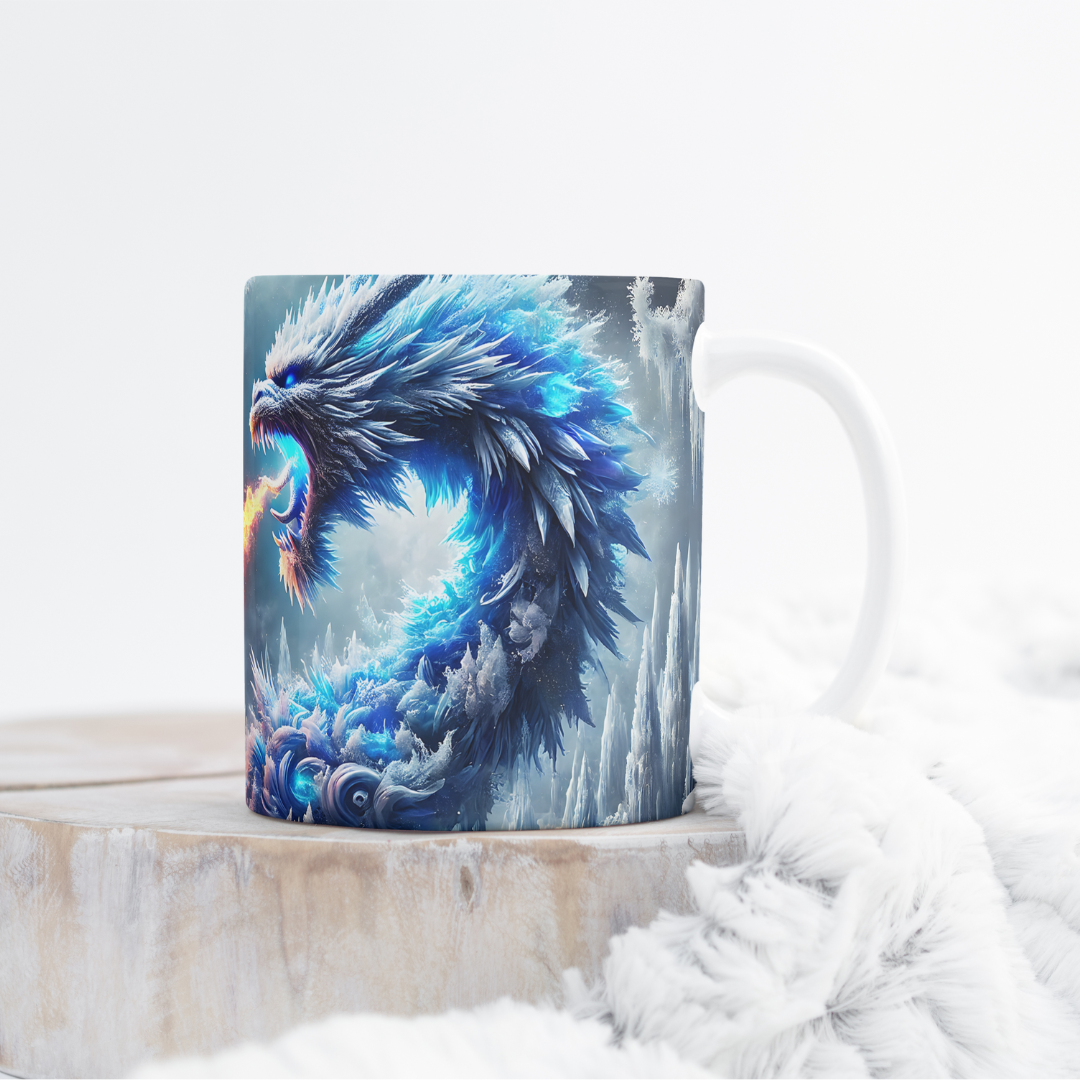 Dragons of Ice & Fire – Elemental Battle Fantasy Mug