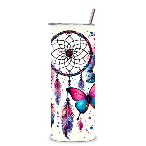 Dreamcatcher & Rose Floral Design Tumbler