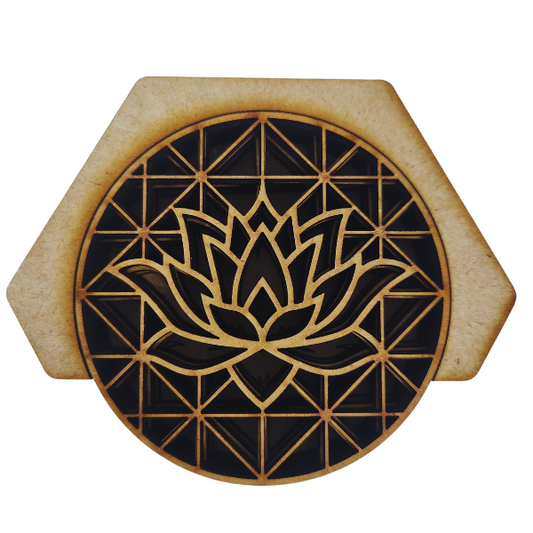 Elegant Lotus Coaster Set with Holder