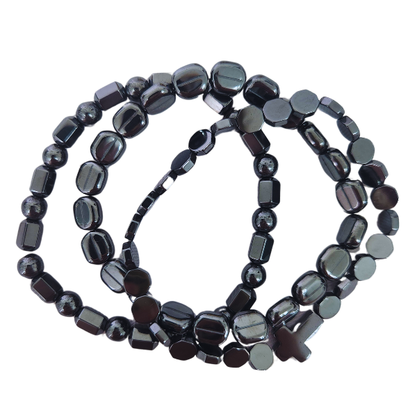 Elemental Anchor Hematite Stack Bracelet