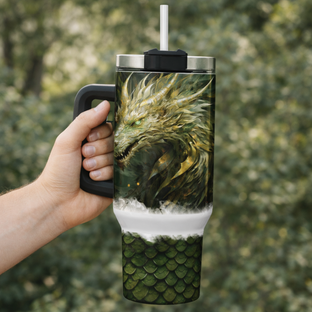 Emerald Dragon 40oz Quencher Tumbler
