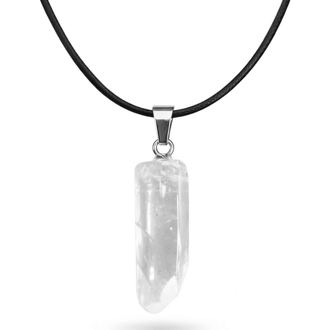 Ethereal Prism Clear Quartz Crystal Point Necklace