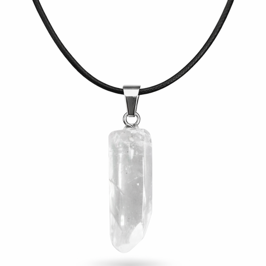 Ethereal Prism Clear Quartz Crystal Point Necklace