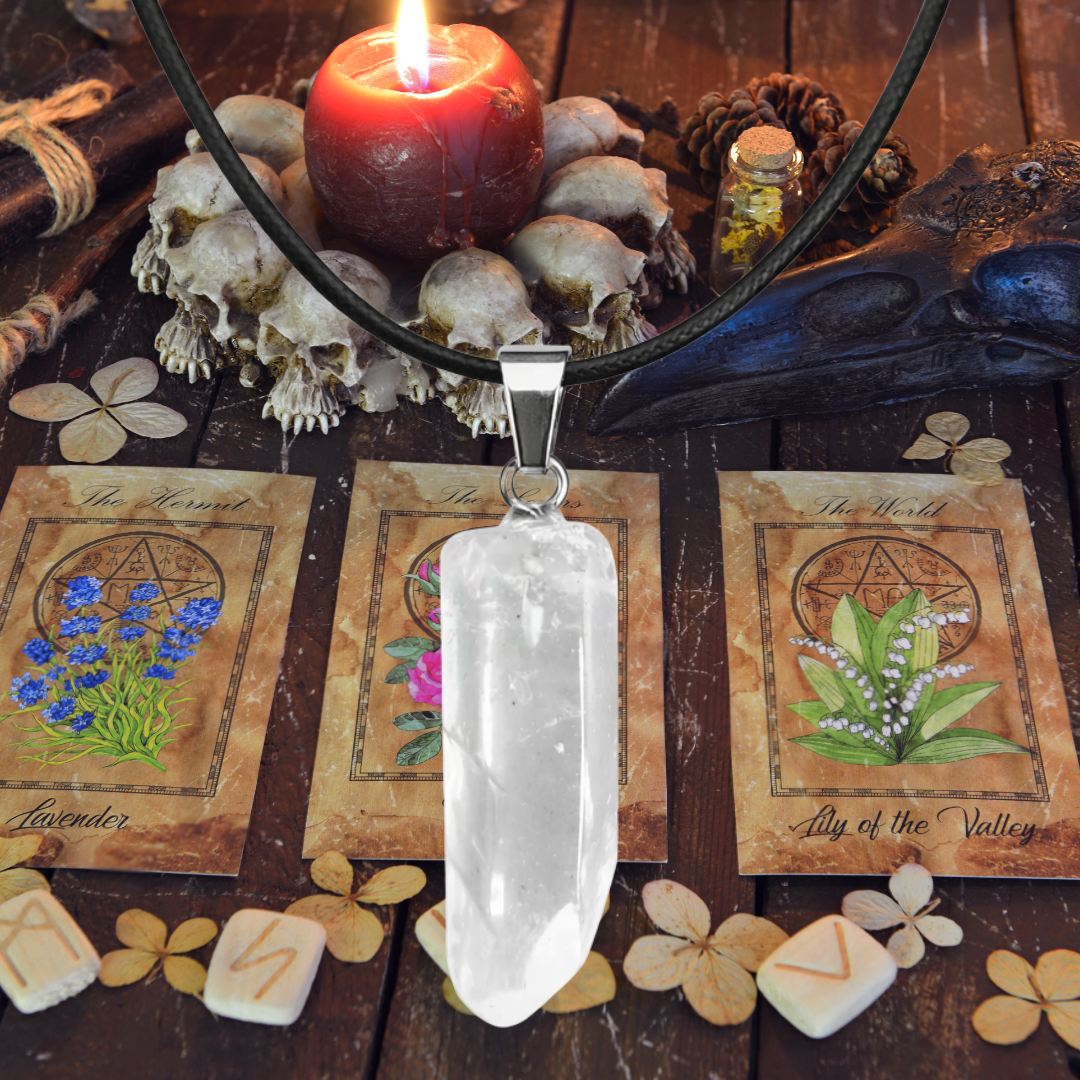 Ethereal Prism Clear Quartz Crystal Point Necklace