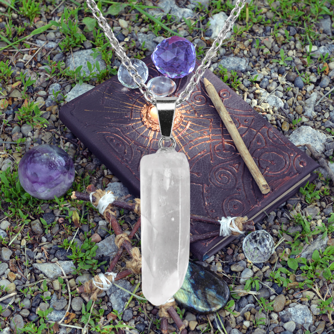 Ethereal Prism Clear Quartz Crystal Point Necklace