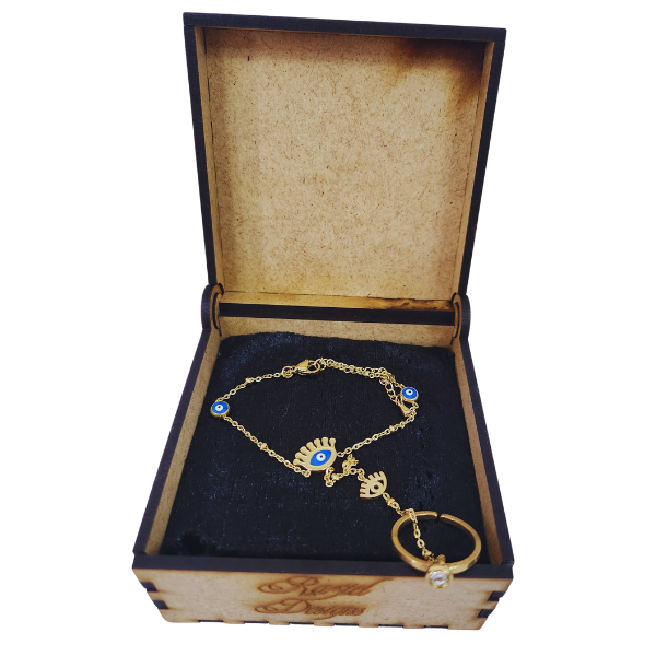 Golden Evil Eye Protection Hand Chain