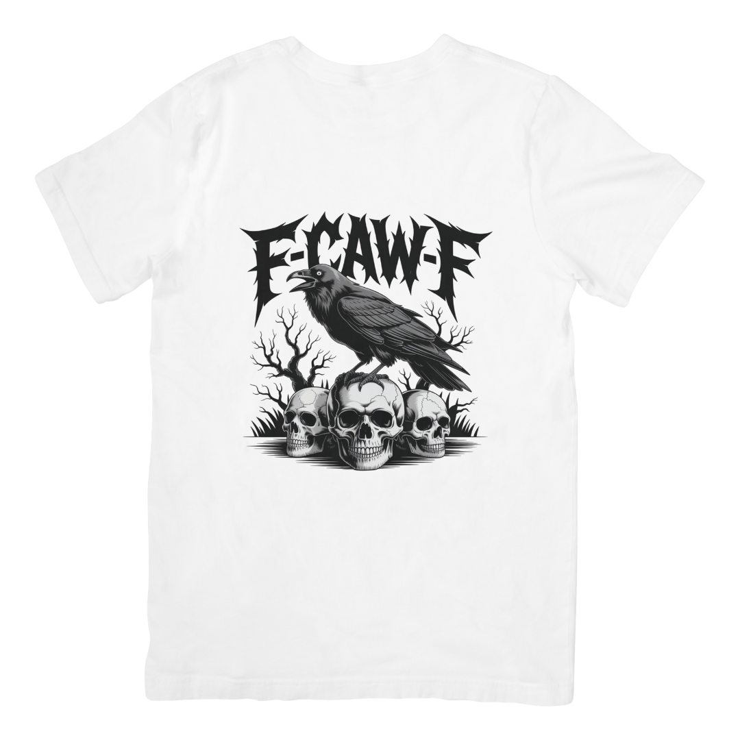 “F-CAW-F” Crow & Skulls Gothic T-Shirt