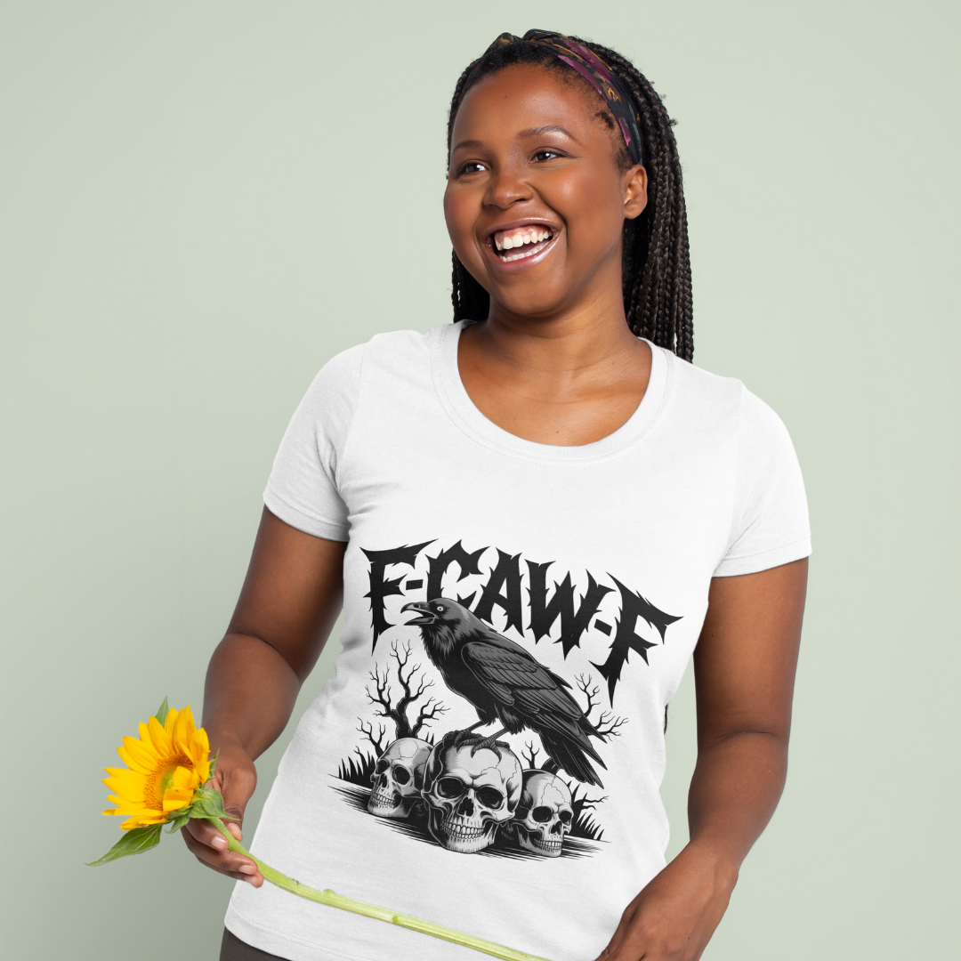 “F-CAW-F” Crow & Skulls Gothic T-Shirt