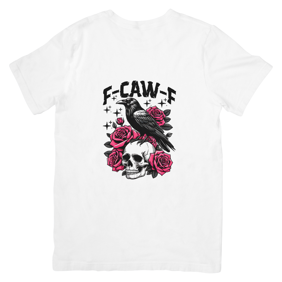 “F-CAW-F” Gothic Crow & Roses T-Shirt