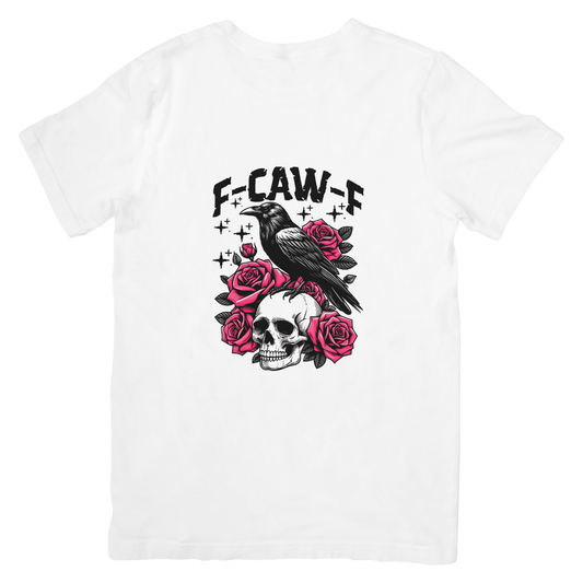 “F-CAW-F” Gothic Crow & Roses T-Shirt