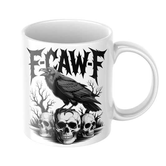 “F-CAW-F” Raven & Skulls Gothic Mug