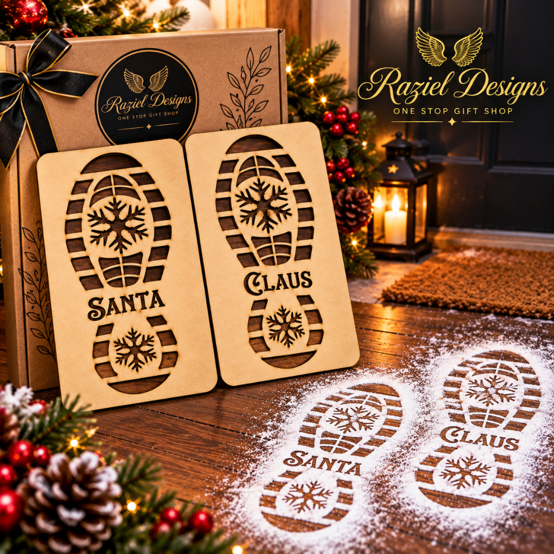 Santa Claus Christmas Footprint Stencil