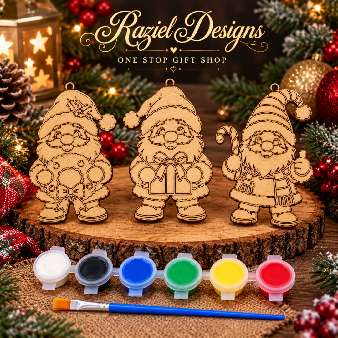 Paint Your Own Santa Christmas Ornaments Kit