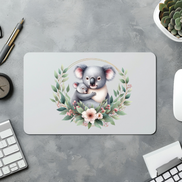 Floral Kuala Bear Mouse Pad