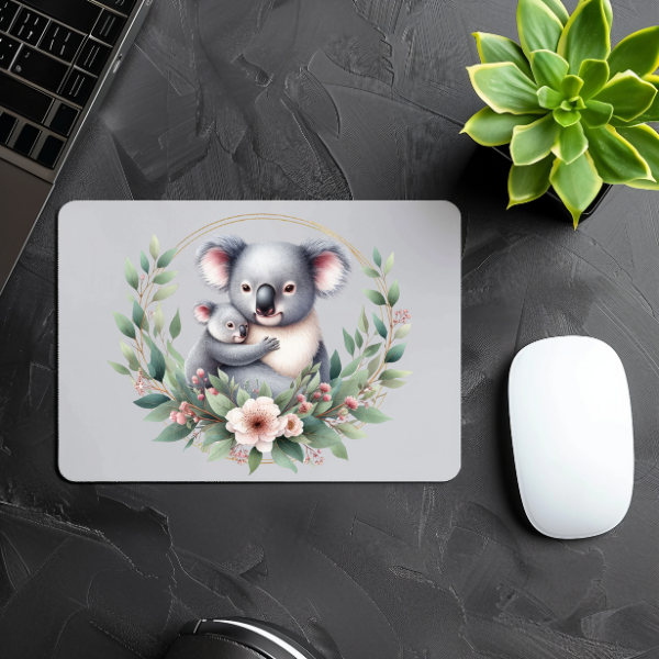 Floral Kuala Bear Mouse Pad