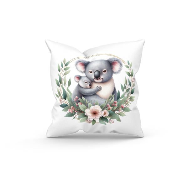 Floral Kuala Bear Throw Pillow