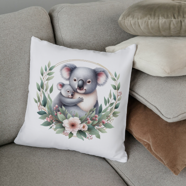 Floral Kuala Bear Throw Pillow