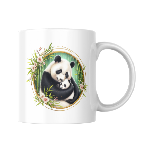 Floral Panda Bear Coffee Cup