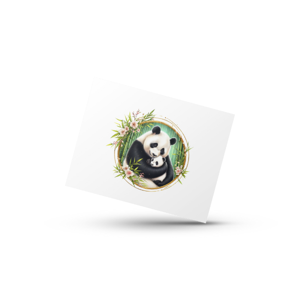 Floral Panda Bear Coffee Cup and Coaster Set