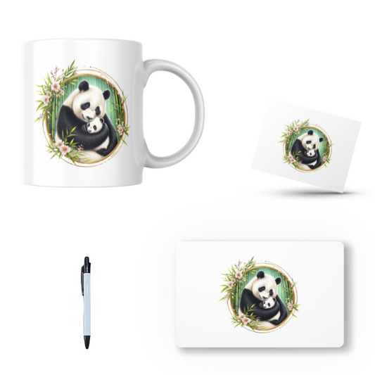 Floral Panda Bear Gift Set