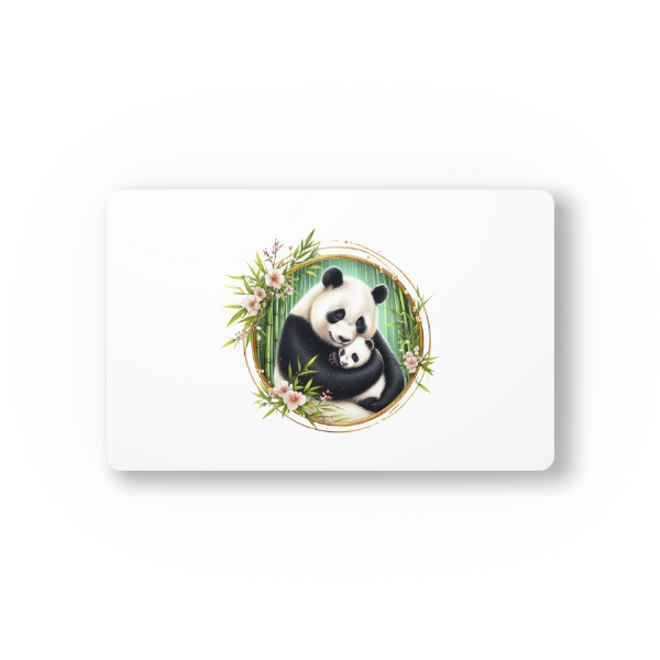 Floral Panda Bear Mouse Pad