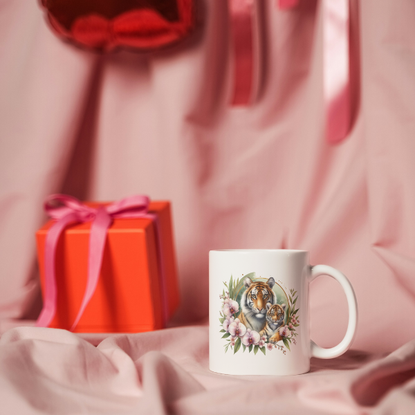 Floral Tiger Coffee Cup