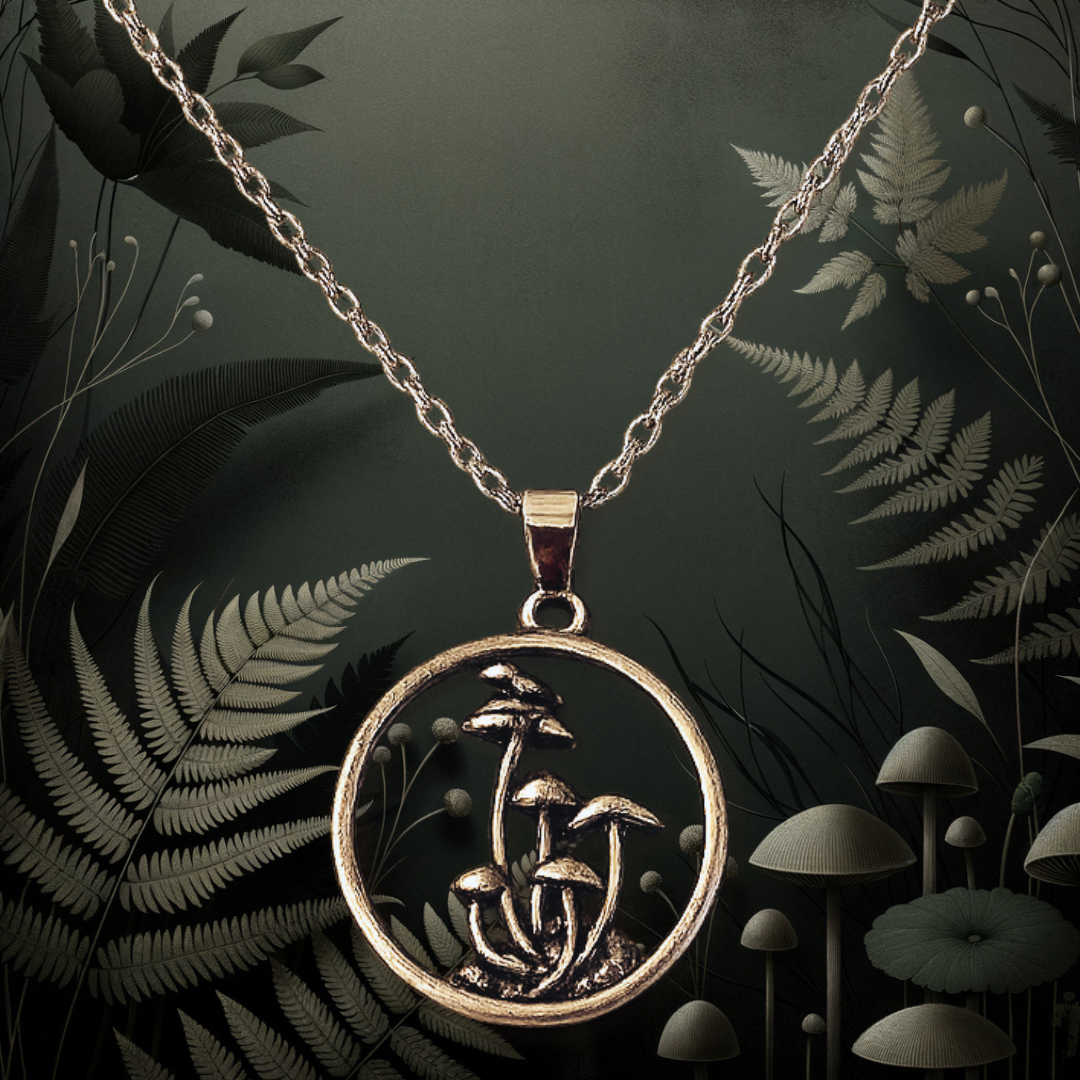 Frog of the Hidden Grove Mushroom Necklace