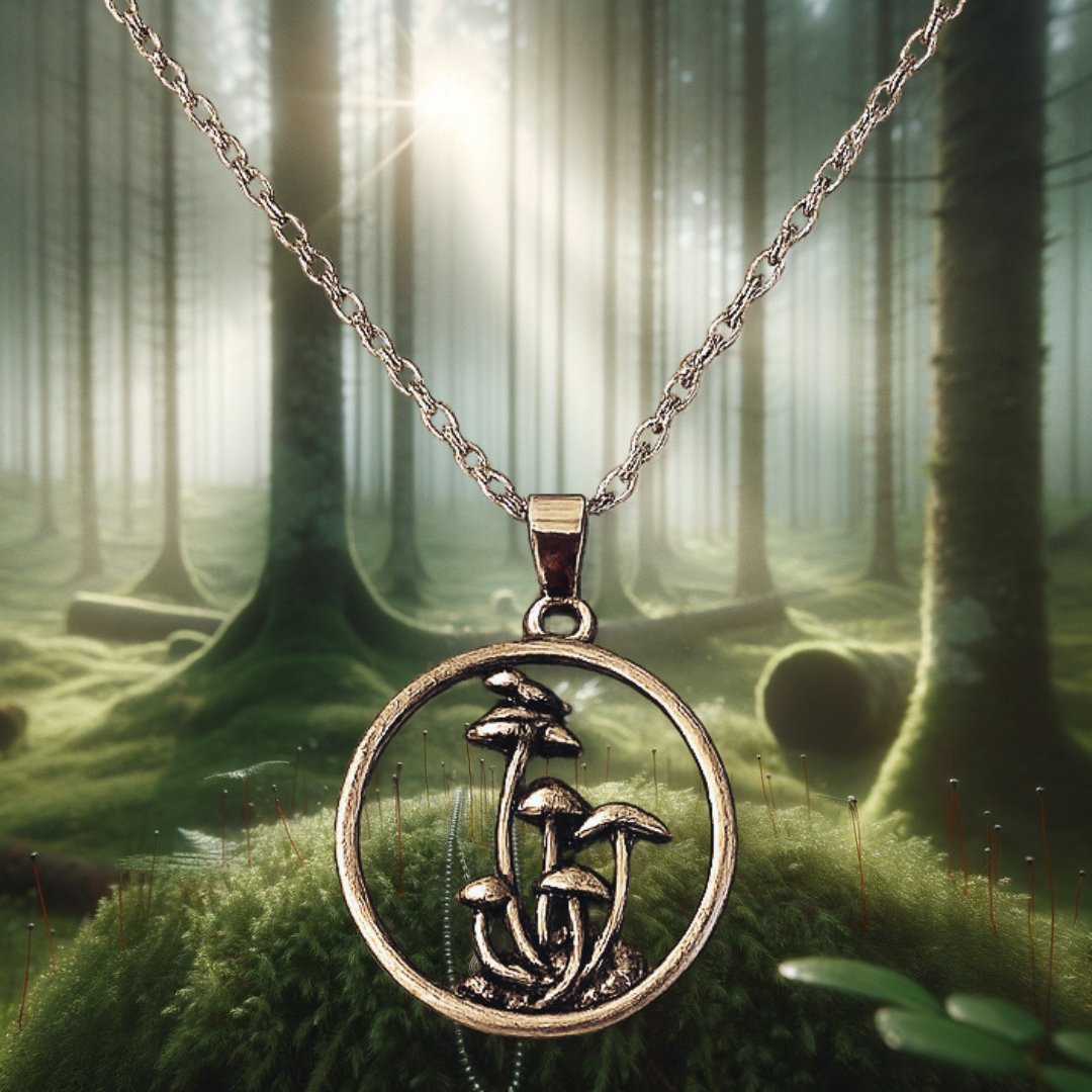Frog of the Hidden Grove Mushroom Necklace