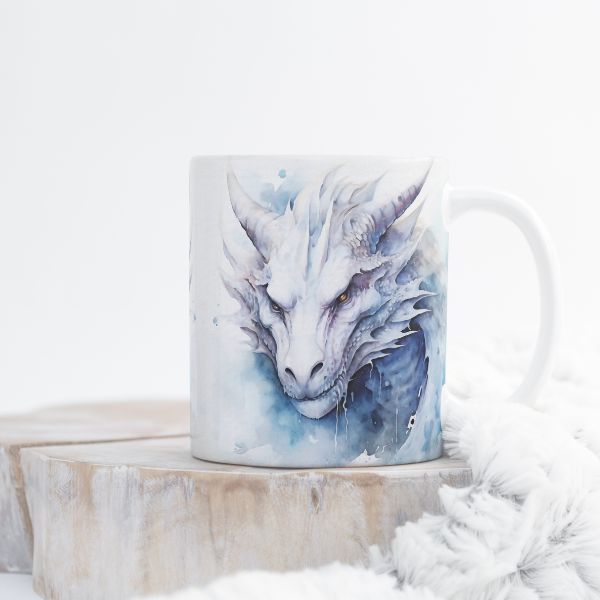 Frostfire Guardian Dragon Mug