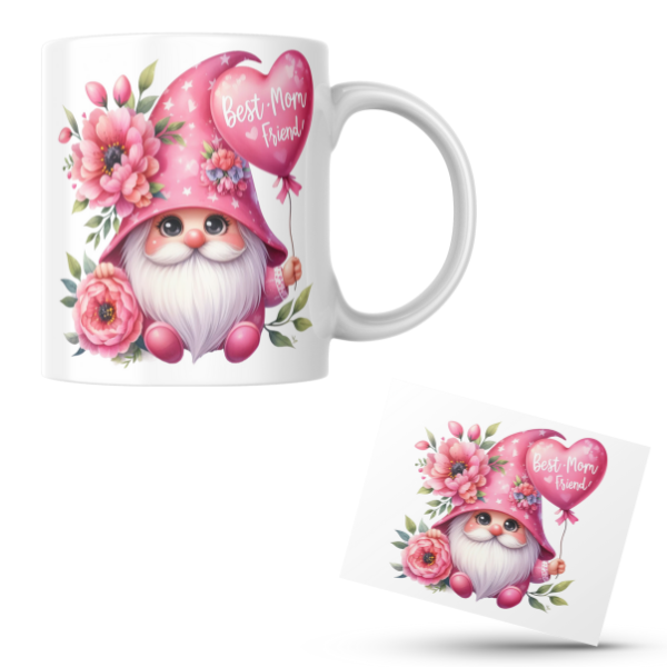 Gnome Best Mom Friend Coffee Cup and Coaster Set