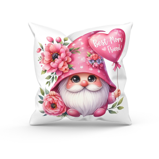 Gnome Best Mom Friend Throw Pillow