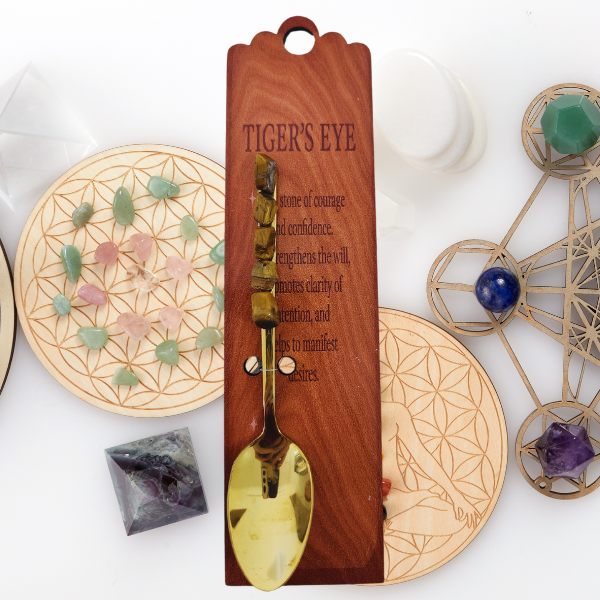 Golden Altar Spoon with Tiger’s Eye