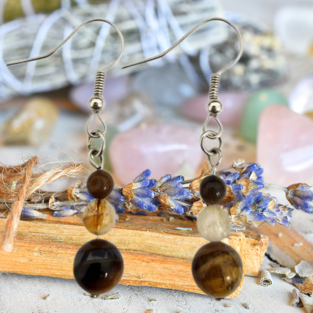 Golden Empowerment Dangle Earrings