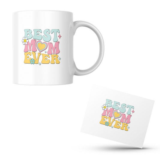 Groovy Best Mom Ever Coffee Cup and Coaster Set