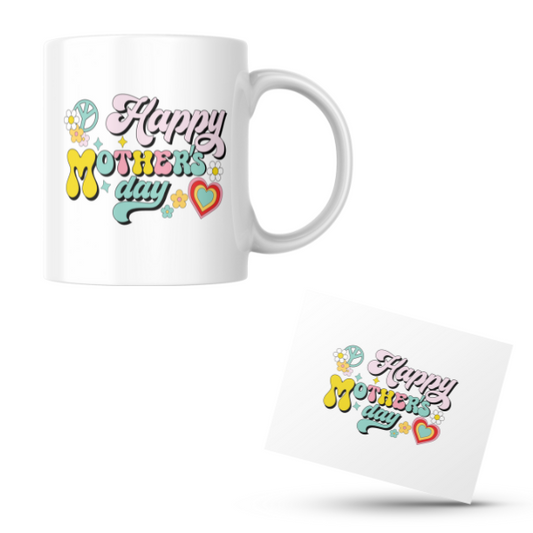 Groovy Happy Mother's Day Coffee Cup and Coaster Set