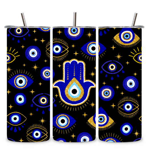 Guardian Gaze Hamsa Hand Tumbler