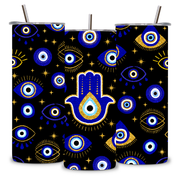 Guardian Gaze Hamsa Hand Tumbler