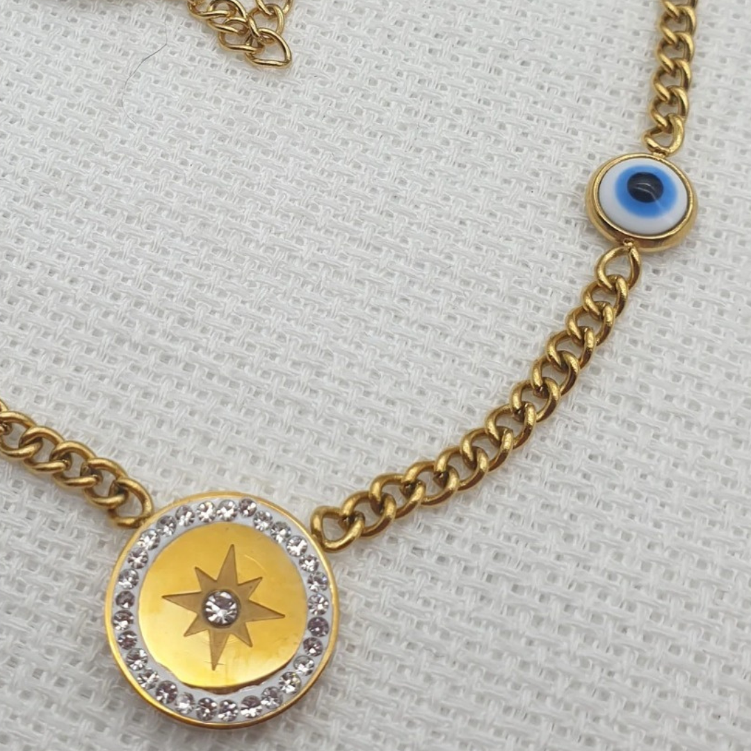 Guided by the Watchful Eye Compass Necklace
