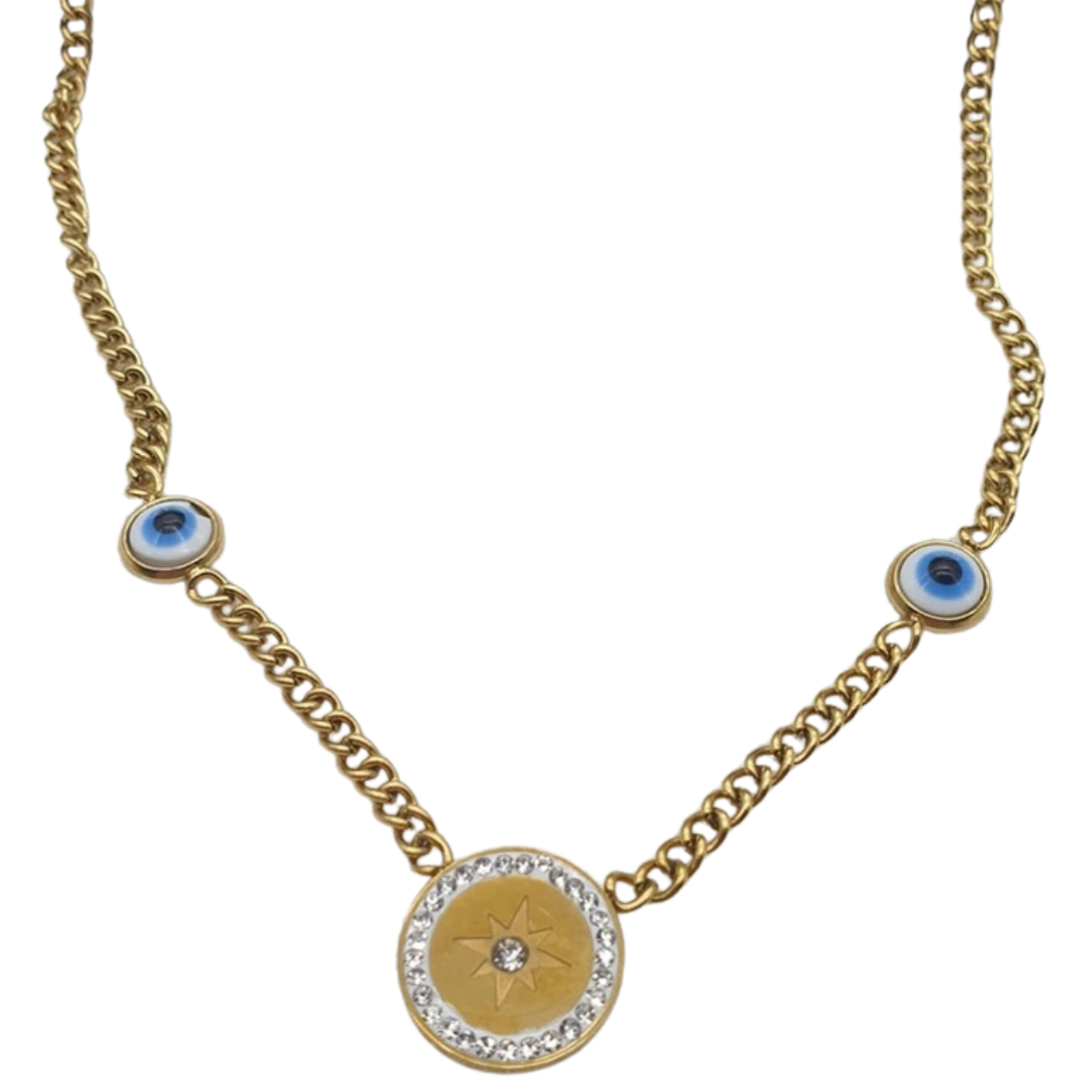 Guided by the Watchful Eye Compass Necklace